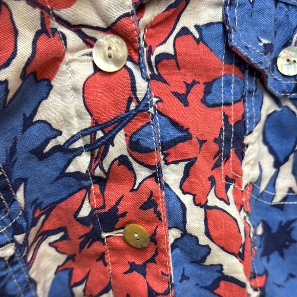 Ruby Rd Linen Floral Button-Up Top XL - Picture 2 of 6